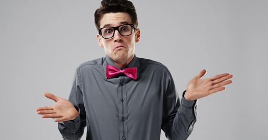 Confused guy wearing a bow tie.